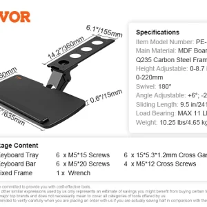SucceBuy Adjustable Keyboard Tray
